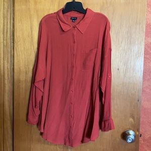 Torrid rust red gauze blouse size 2 (18/20W)